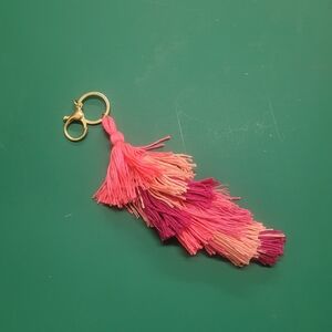 Vibrant Pink and Purple Tassel Keychain